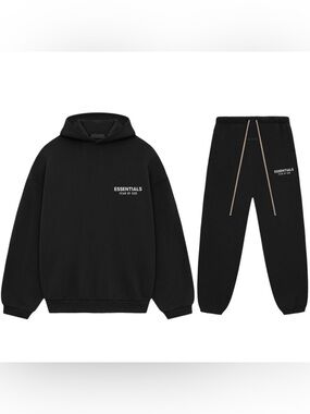 Brand new Essential Black Hoodie and Pants set size Large